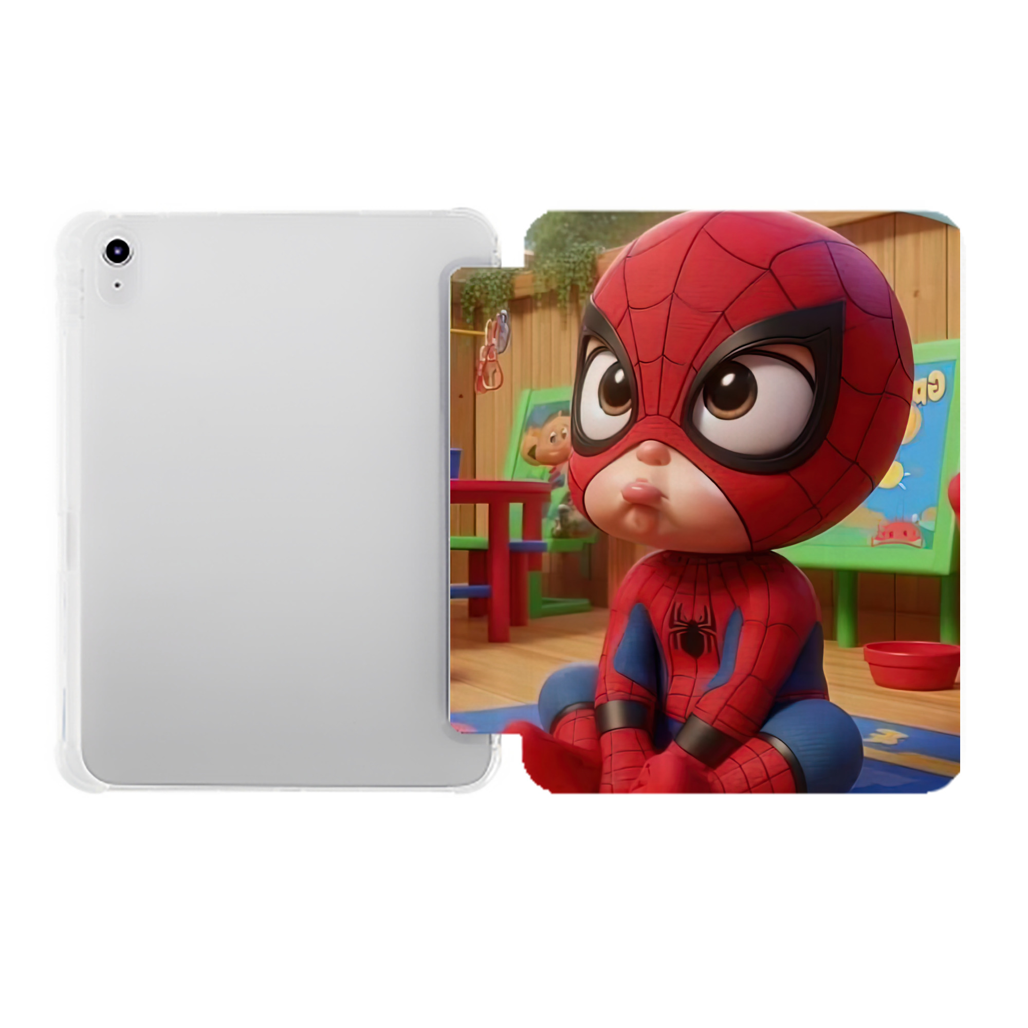 （画像用） Spider Man スパイダーマン IPad ケース ペン収納付き 三つ折りスタンド PUレザー×シリコン 対応機種9.5/10.5/10.9インチ